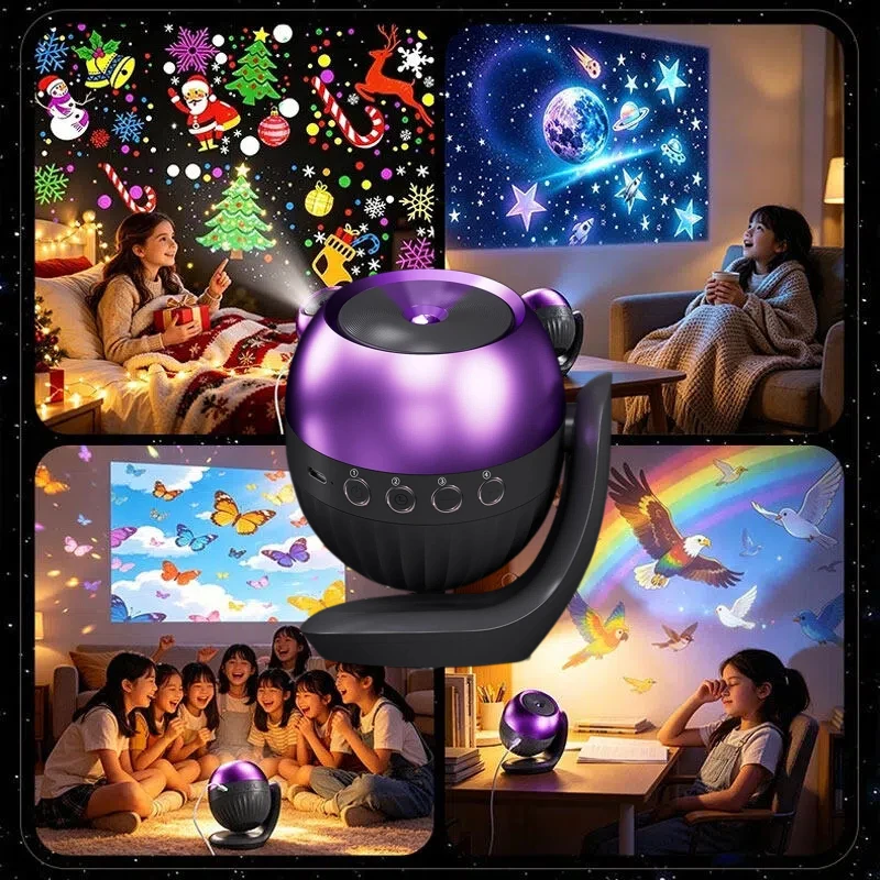 Starry Sky Ocean Galaxy projector NightLight 360 ° Rotating Lamp AidSleep Sound Effect Automatic Timing Bedroom Decoration Light