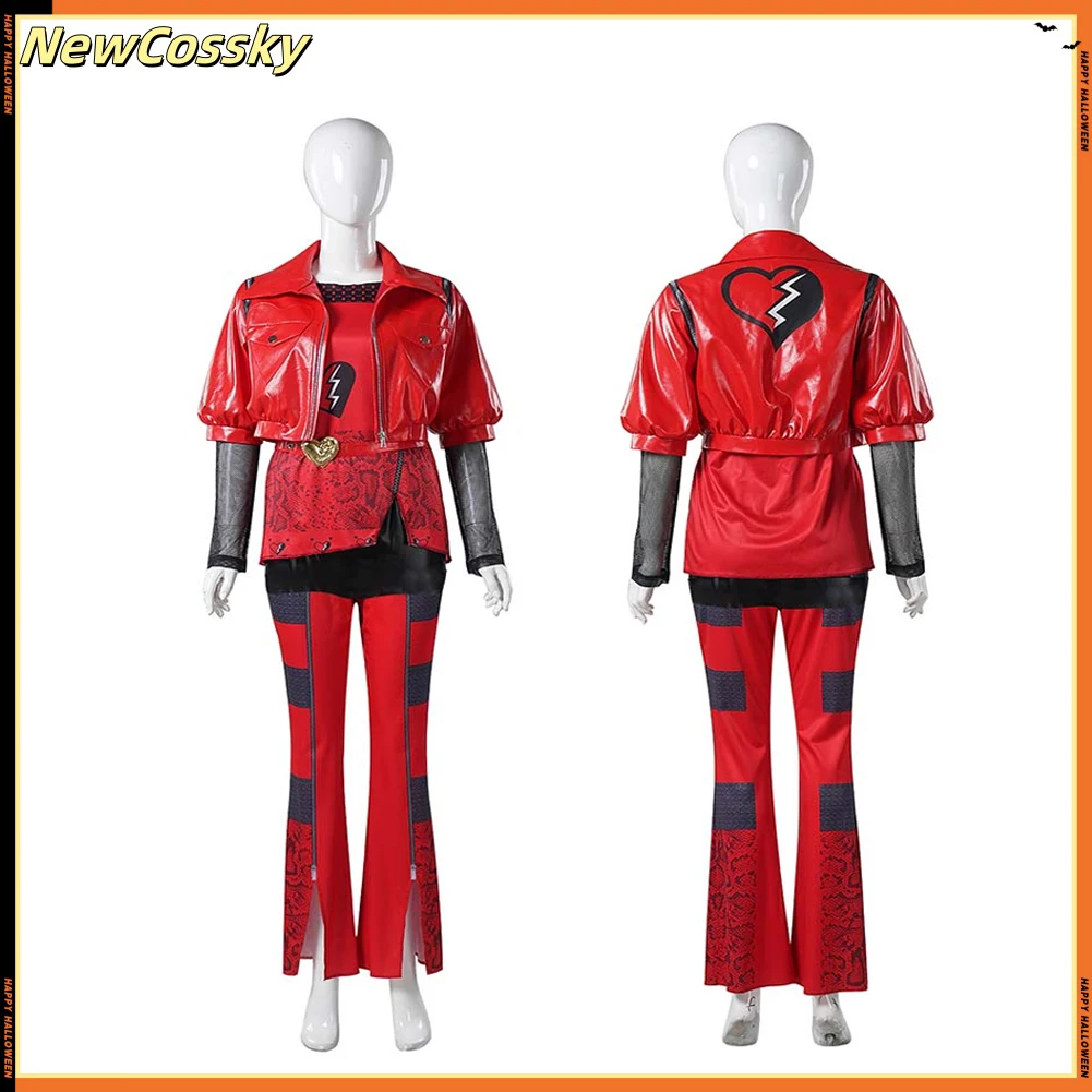 Halloween The Rise of Red Disguise Costume Descendants Red Cosplay Wigs Full Set Outfits Women Princess Jackets Party Suits