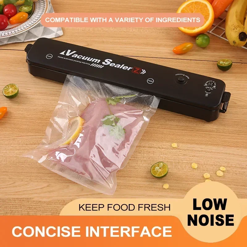 TINTON LIFE-Vacuum Sealer Packaging Machine, Household Black Food Vacuum Sealer, Free 10Pcs Vacuum Bags, 220V, 110V