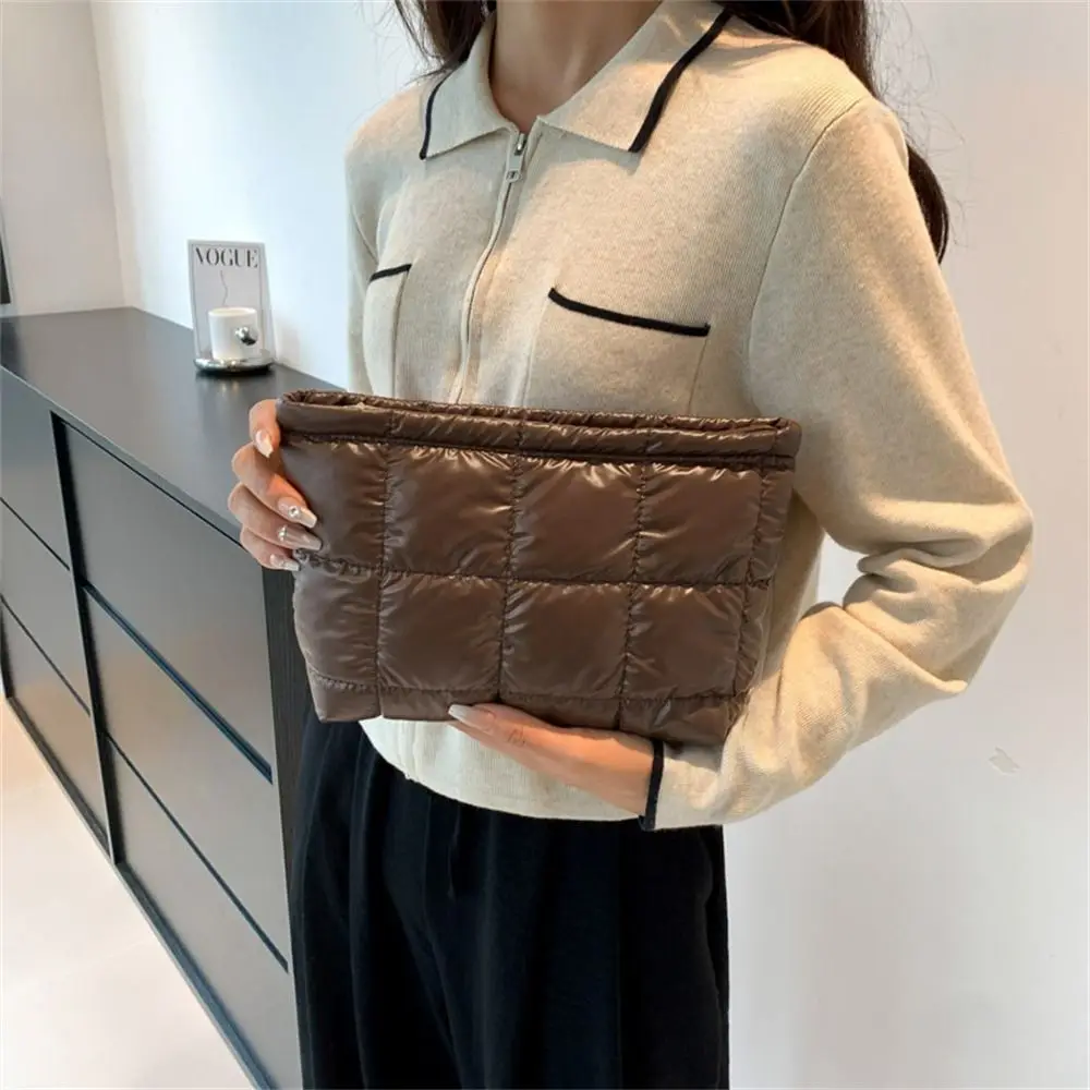 Pochette trapuntate cotone morbido donna cerniera organizzatore cosmetico borsa per il trucco carina borsa per il trucco grande borsa per buste