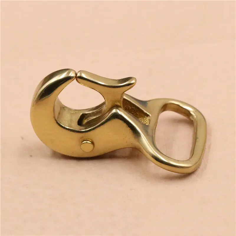 1pcs Solid Brass Snap Hook Trigger Clip Clasp Eagle mouth shape Fixed Eye for Leather Craft Bag Strap Belt Webbing Rope Leashes