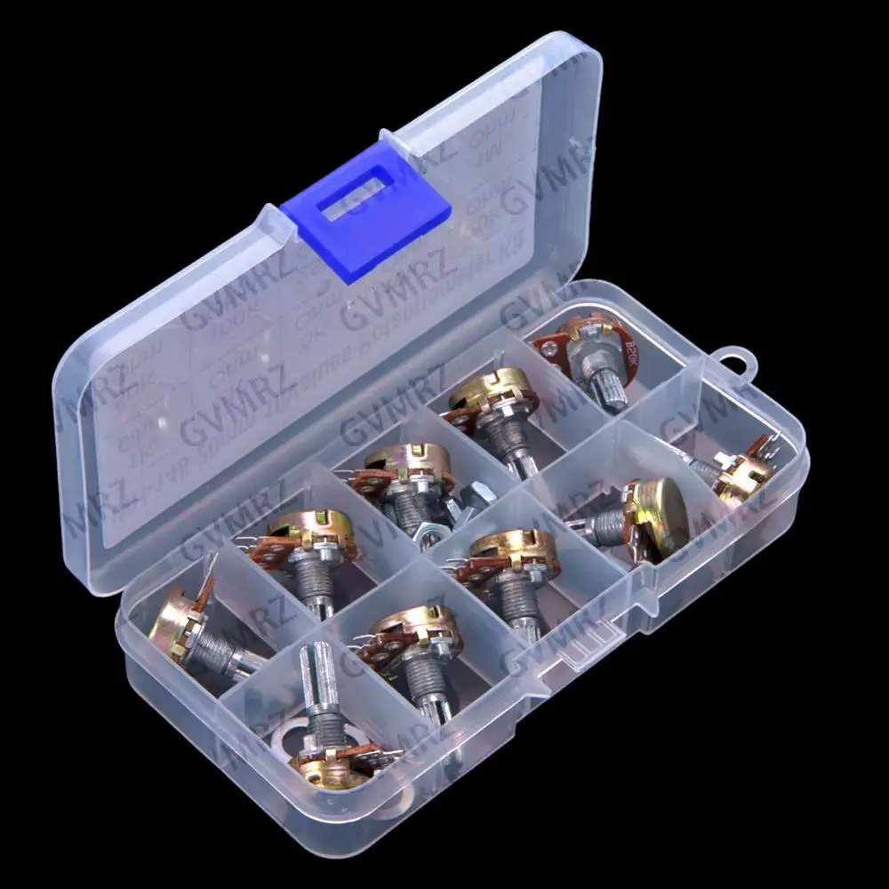10Values 1K 2K 5K 10K 50K 100K WH148 Adjustable Potentiometer Single-Pole 3Pin 1K 2K 5K 10K 50K 100K 500K 1M Handle 20MM