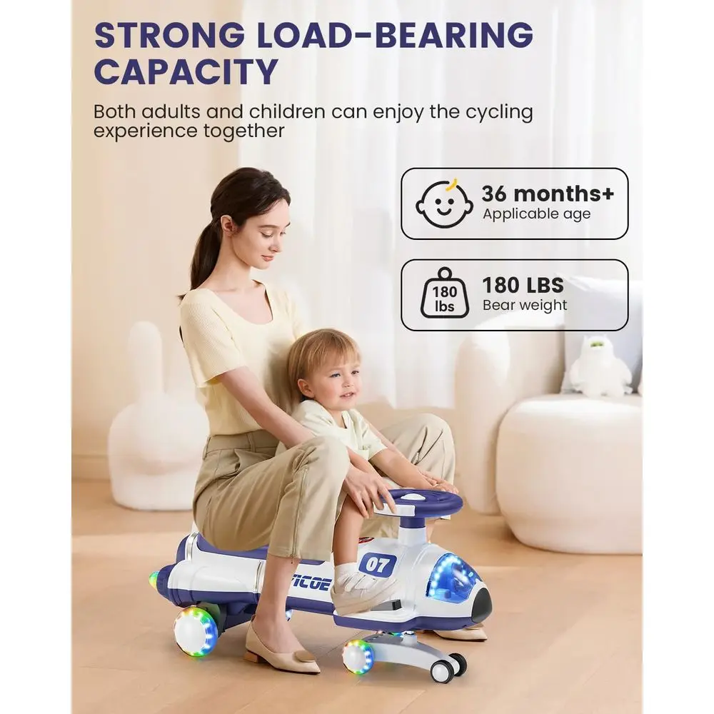 12Vデュアルモーター電動ウィグルカー（ペダル付き）、子供用2in1ウィグルカー乗用玩具、充電式バッテリー、無段階変速