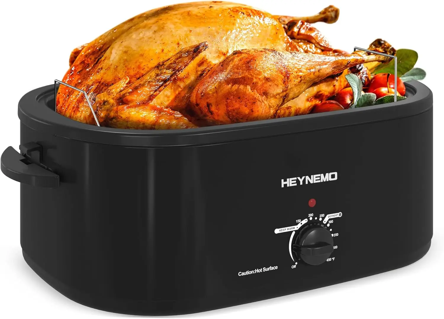 

26 Quart Electric Roaster Oven with Visible Self-Basting Lid, Adjustable Temperature for Turkey Beef Ham