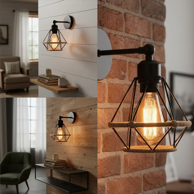 Nordic Wall Sconce Light Fixture for Bedroom Bedside Living Room Lighting Luminaire Lamp Indoor decor retro E27