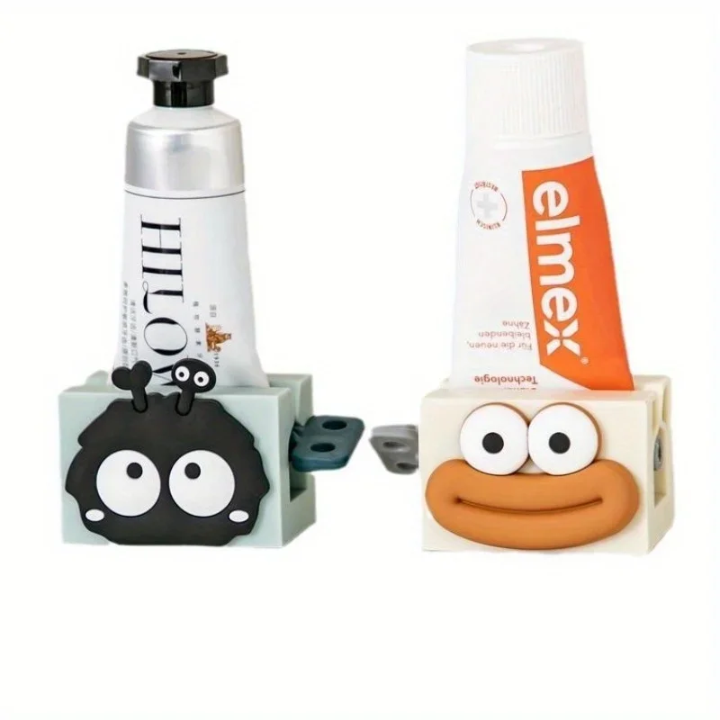 1PC Cartoon Manual Squeezers Toothpaste Home Bathroom Facial Cleanser Rolling Squeeze Clip Seat Holder Toothpaste Stand