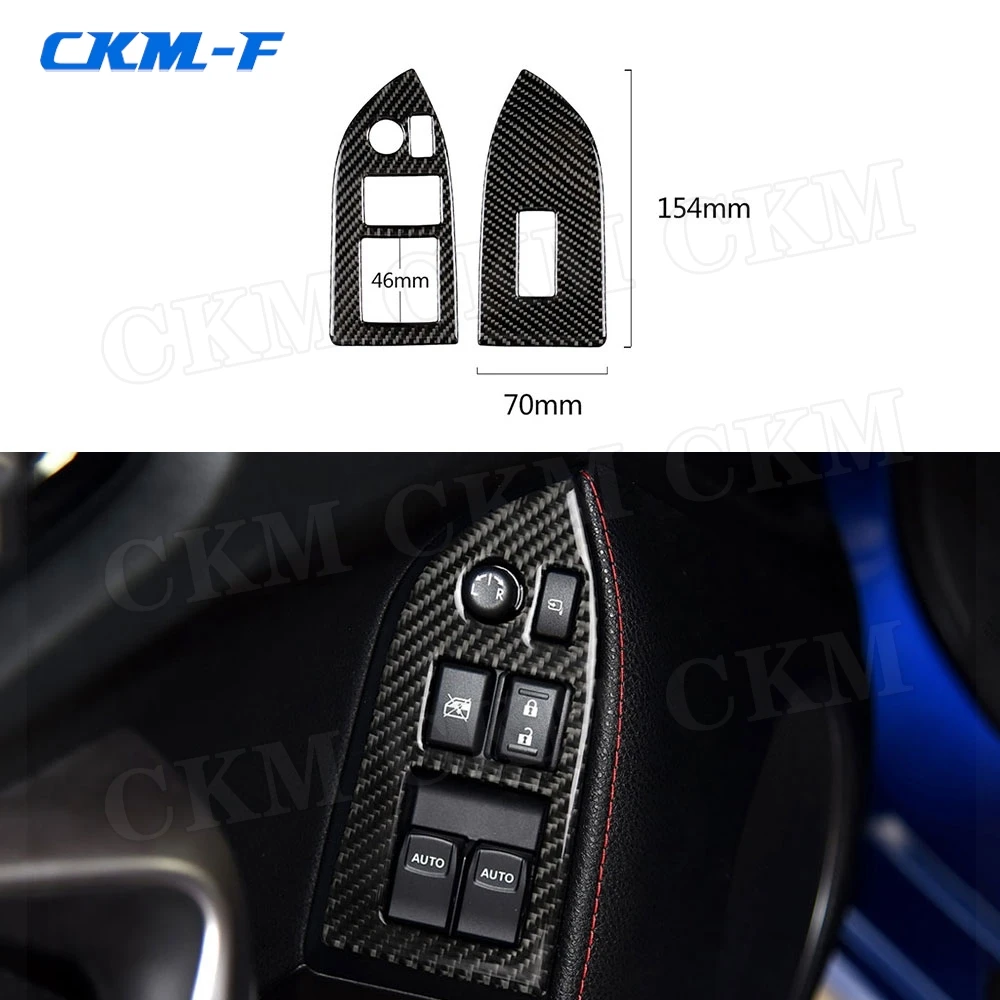 

Carbon Fiber Car Door Window Lifter Switch Buttons Trim Frame Cover Stickers For Toyota GT86 FT86 ZN6 Subaru BRZ 2013-2017