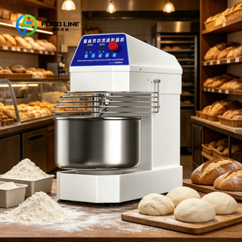 Customized Commercial Spiral Dough Mixer, Non-Stick Stainless Bowl Easy Clean Kneader for Bakery Pizza Bread Shop Use