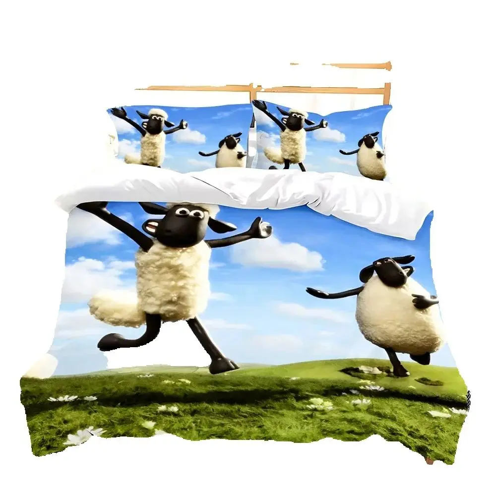 

Exquisite 3D Cartoon The Sheep Wallpaper S-Shauns Digital Printing Bedding Set Duvet Cover Comforter Bed Boys Girls Gift