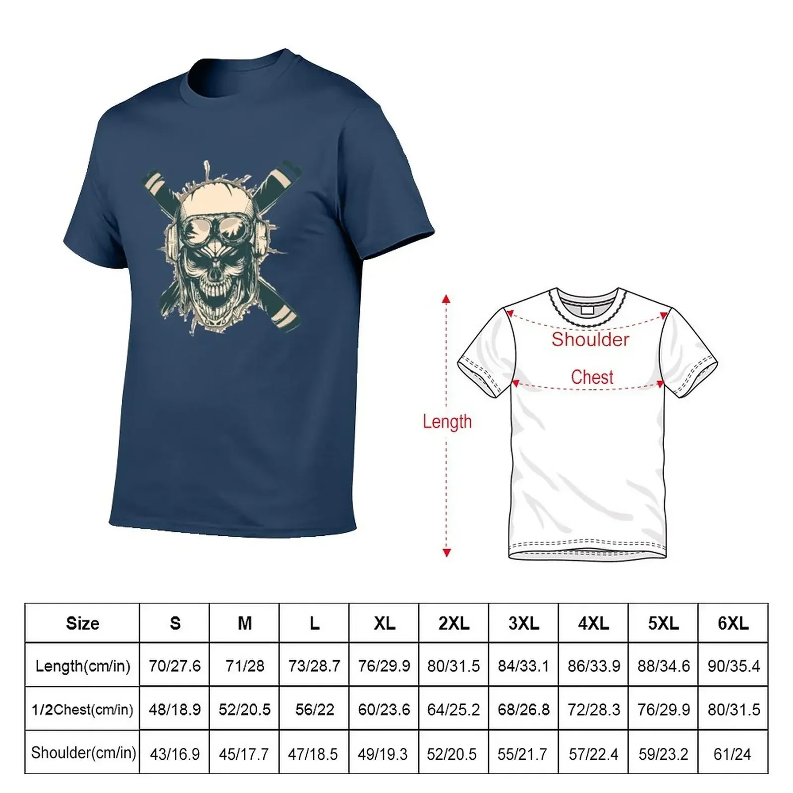 New Paramotor Pilot T-shirt Skull In Helmet Sunglasses Propeller T-Shirt Oversized t-shirt men clothes