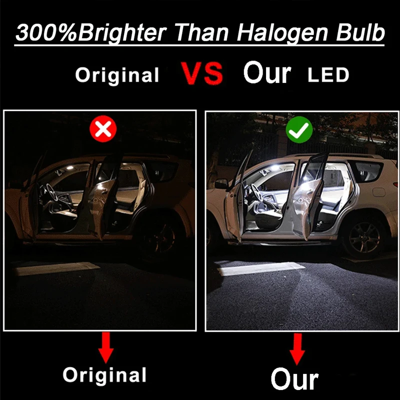 22Pcs Full LED Interior Dome Door Foot Plate Trunk Light Kit For BMW X5 E53 2000 2001 2002 2003 2004 2005 2006 Accessories