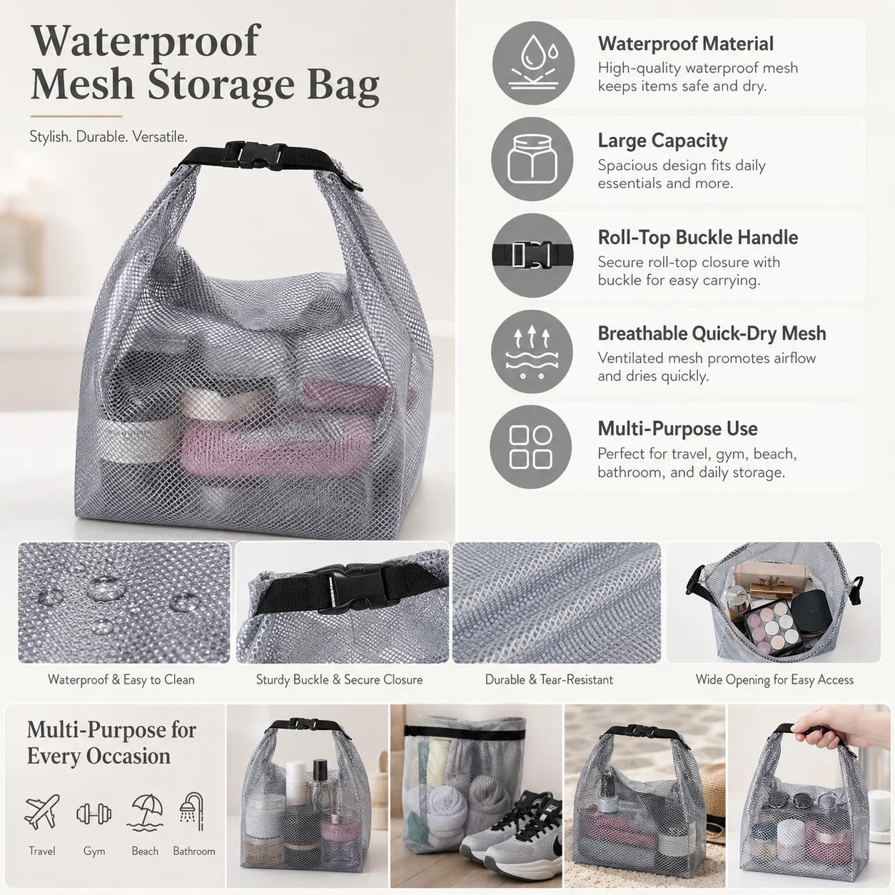防水巾着トラベルバッグ大容量ジム水泳収納ポーチ濡れた服用バス - Travel Organizer Men のレビューと価格