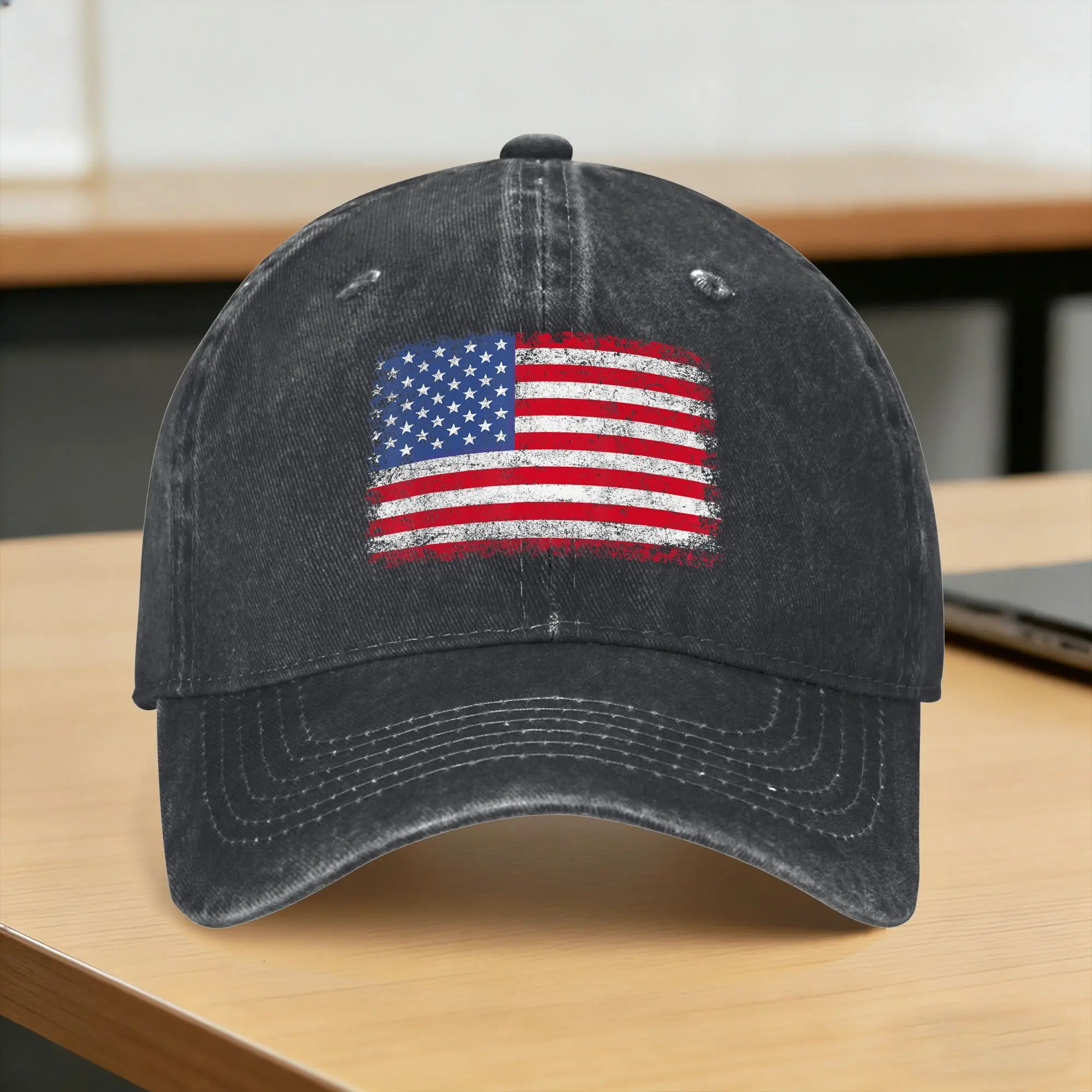 Patriotic USA Flag 4th of July Washed Baseball Cap  Fitted Retro Sun Trucker Hat Spring Women Men Running Hippie Baseball Caps