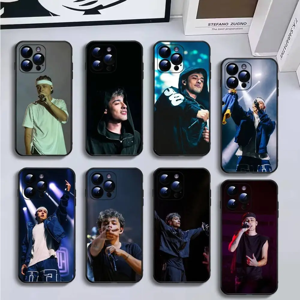 حافظة هاتف Trueno Rapper لهاتف iPhone17,16,15,14,13,12,11 Plus, Pro Max, غطاء أسود ناعم