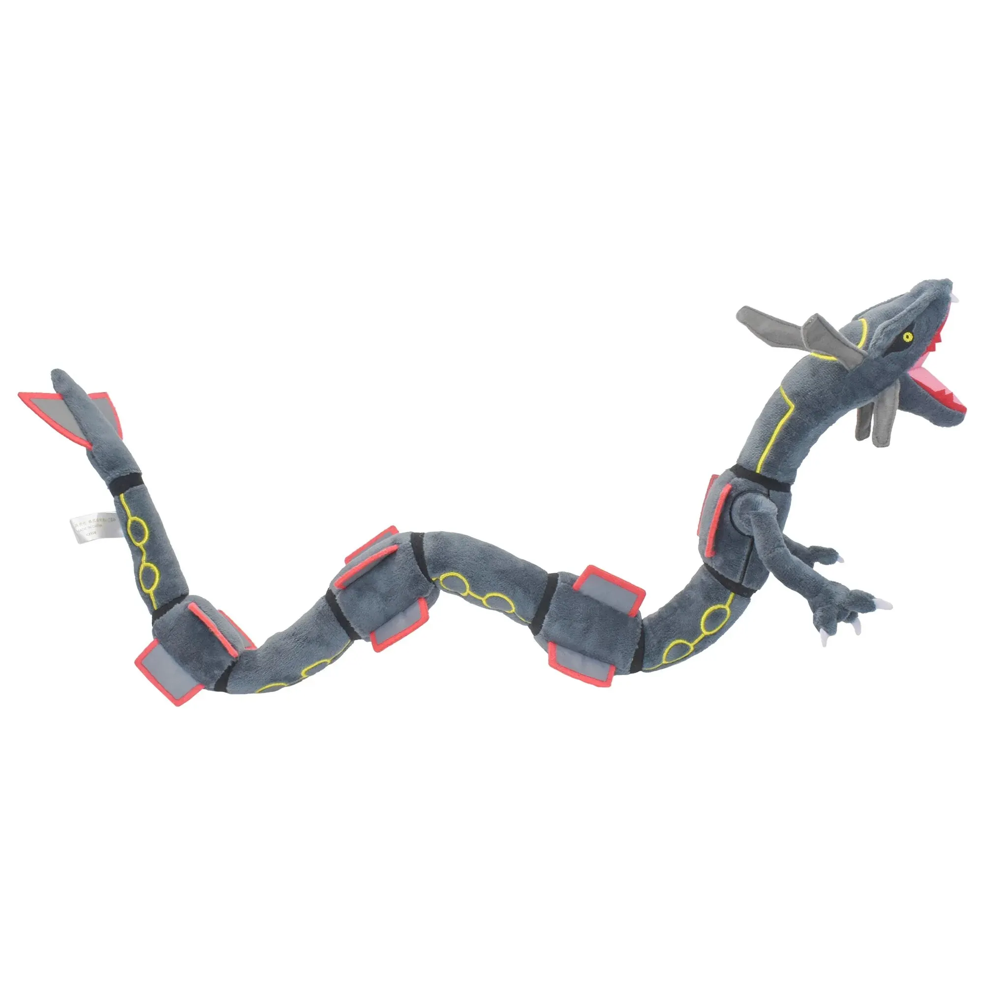 Shiny Rayquaza peluche gioco di peluche per regalo da collezione, peluche morbidi, simpatico personaggio dei cartoni animati nero 12 pollici