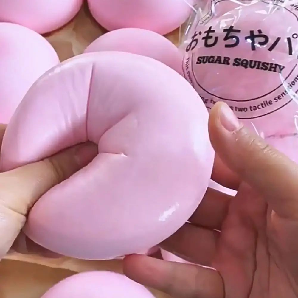 Student Simulated Buns Squishy Suction Finger Slow Rising Bread Squishy Pink Pinch Sensory Children Gift