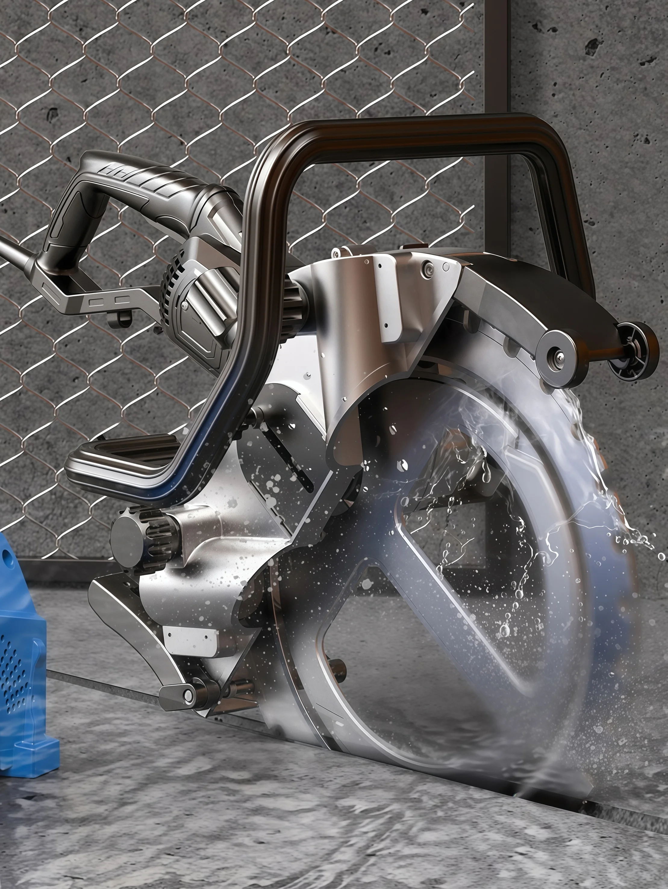 New High-Power 5200W 290mm Circular Saw Concrete Cutter, Handheld Wall Cutting Circular Saw, Home Concrete Cutter