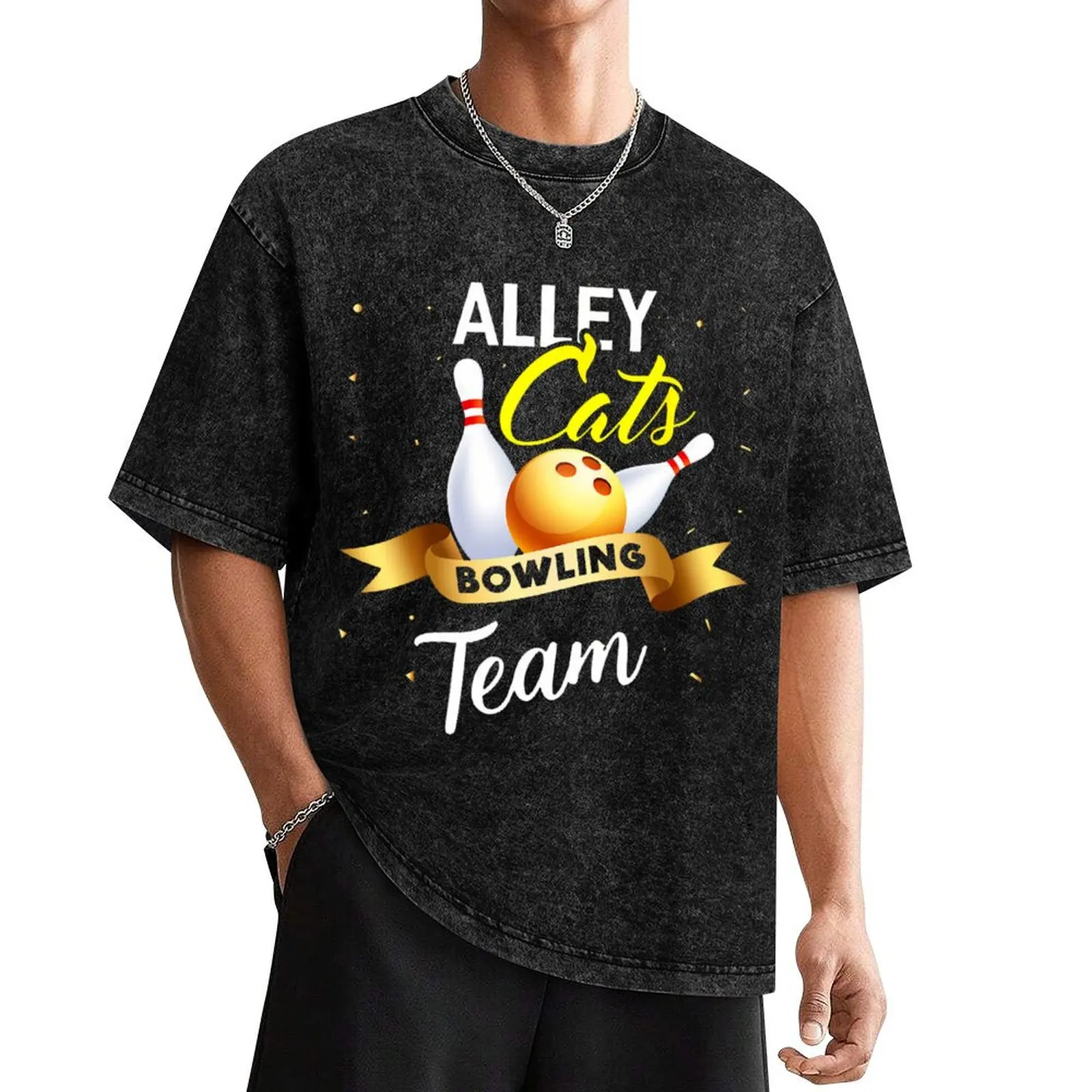Alley Cat Bowling Shirt Funny Bowler Bowling T-Shirt valentines boutique clothes aesthetic clothes tee shirts for men