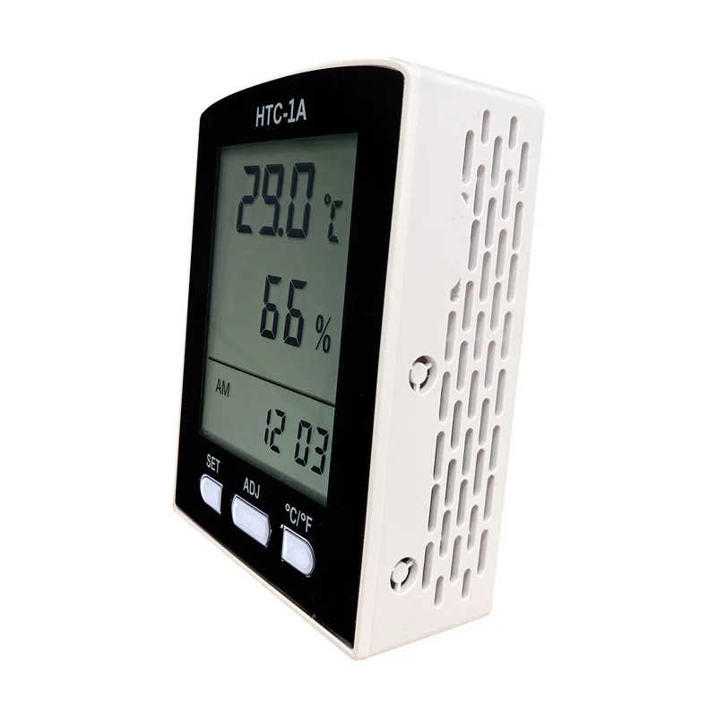 New 5 in 1 HTC-1A LCD Electronic Digital Temperature and humidity meter with time Thermometer Hygrometer Indoor Outdoor Weather