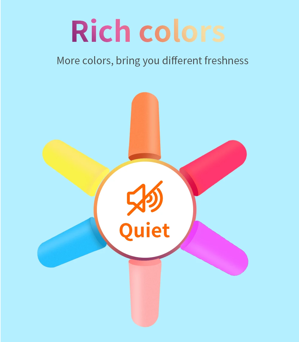 TISHRIC Earplugs Soft Sponge Ear Plugs Noise Reduction Sleeping Earplug Travel Noise Reduction Rate 35.5db Sound Insulation
