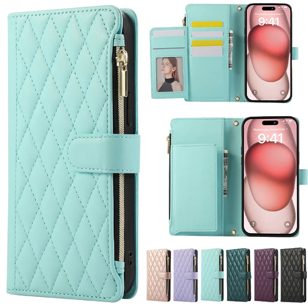 

For Xiaomi Redmi Note 13 Pro Plus 5G Zipper Crossbody Leather Wallet Case For Redmi Note 12S 11S 11 S 10S 13 12 10 Pro Funda