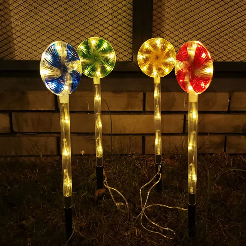 Lámpara de camino de caña de caramelo Led Solar creativa, luces de piruleta al aire libre para Navidad, vacaciones de Año Nuevo, decoración del hogar, 8 modos