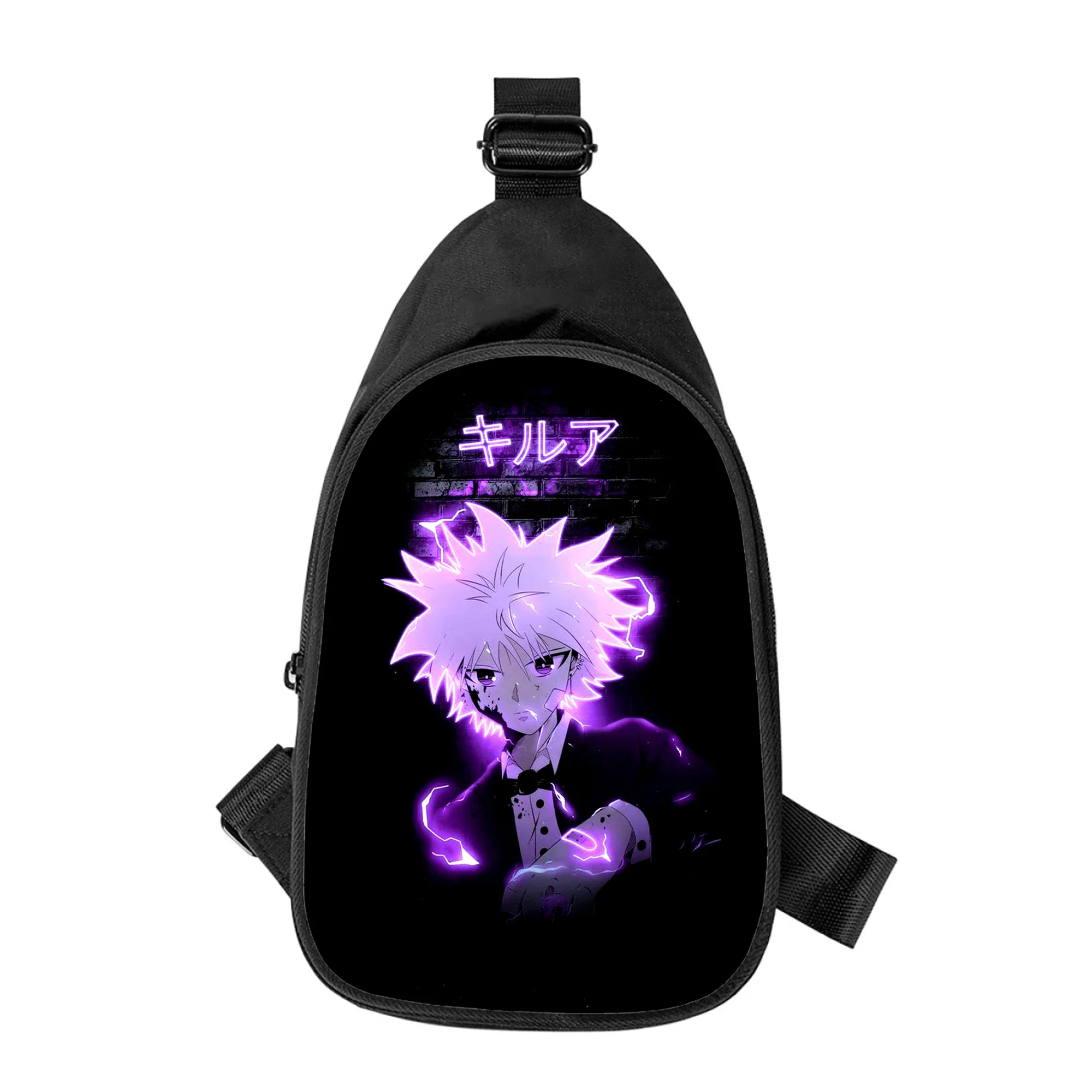 HUNTER × HUNTER-Sac de poitrine à bandoulière en 3D Killua Zoldyck pour hommes et femmes, sac de taille d'école pour mari initié, sac de poitrine masculin, nouveau