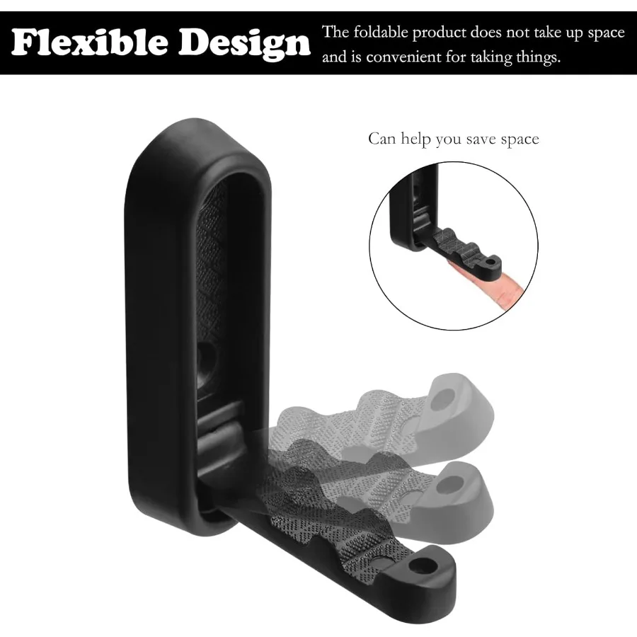 4 قطعة خطاف قابل للطي أسود قابل للطي جدار السنانير أدوات خادم للجدار أضعاف أسفل السنانير السوداء للملابس طوي جدار nt أدوات المورد #3