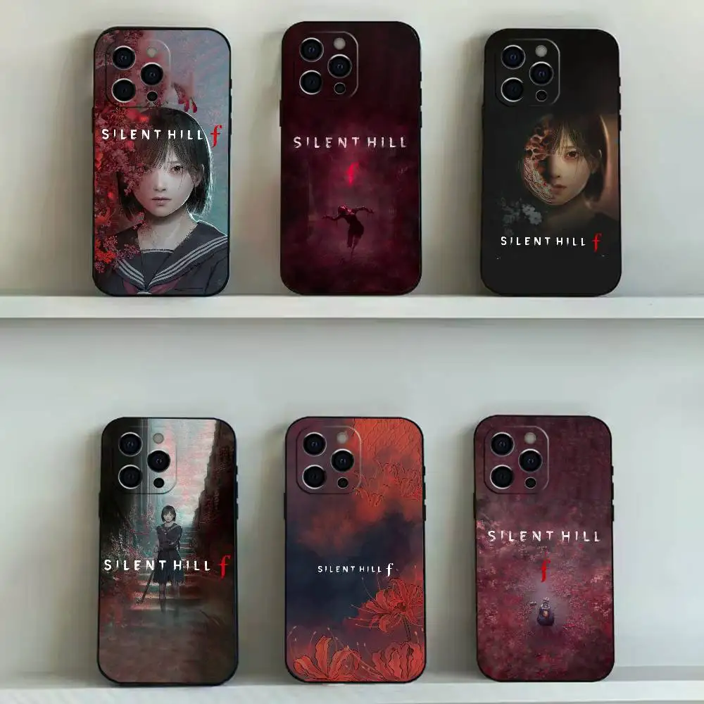 

Game S-Silent Hill f Phone Case For iPhone 17,16,15,14,13,12,11 Plus,Pro Max,Soft Silicone Black Cover