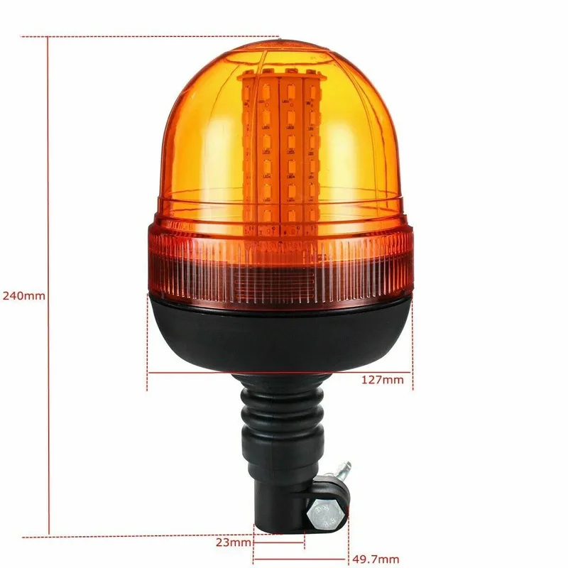 

12W LED Rotating Quad Flashing Amber Beacon Flexible Pole Tractor Warning Light Camper Flashing Warning Light