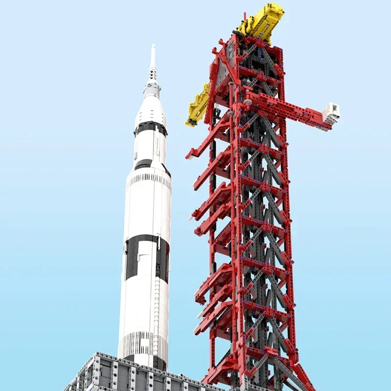 MOC เปิดตัว Tower Mk I สําหรับ Saturn V Tower Building Block ชุด Rocket Launch Platform รุ่นฐานอิฐคอลเลกชันของเล่นของขวัญ