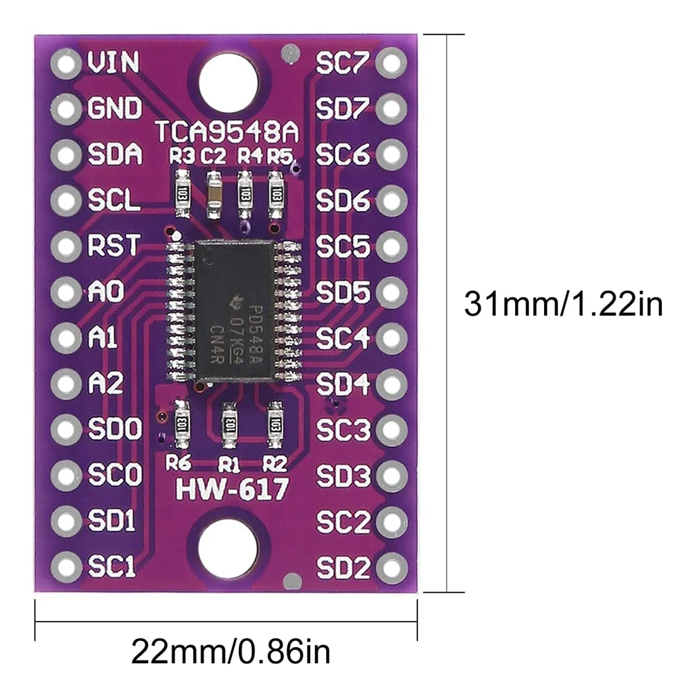 10Pcs TCA9548A I2C IIC Multiplexer Breakout Board Module 8 Channel Expansion Development Board for Ardu Ino