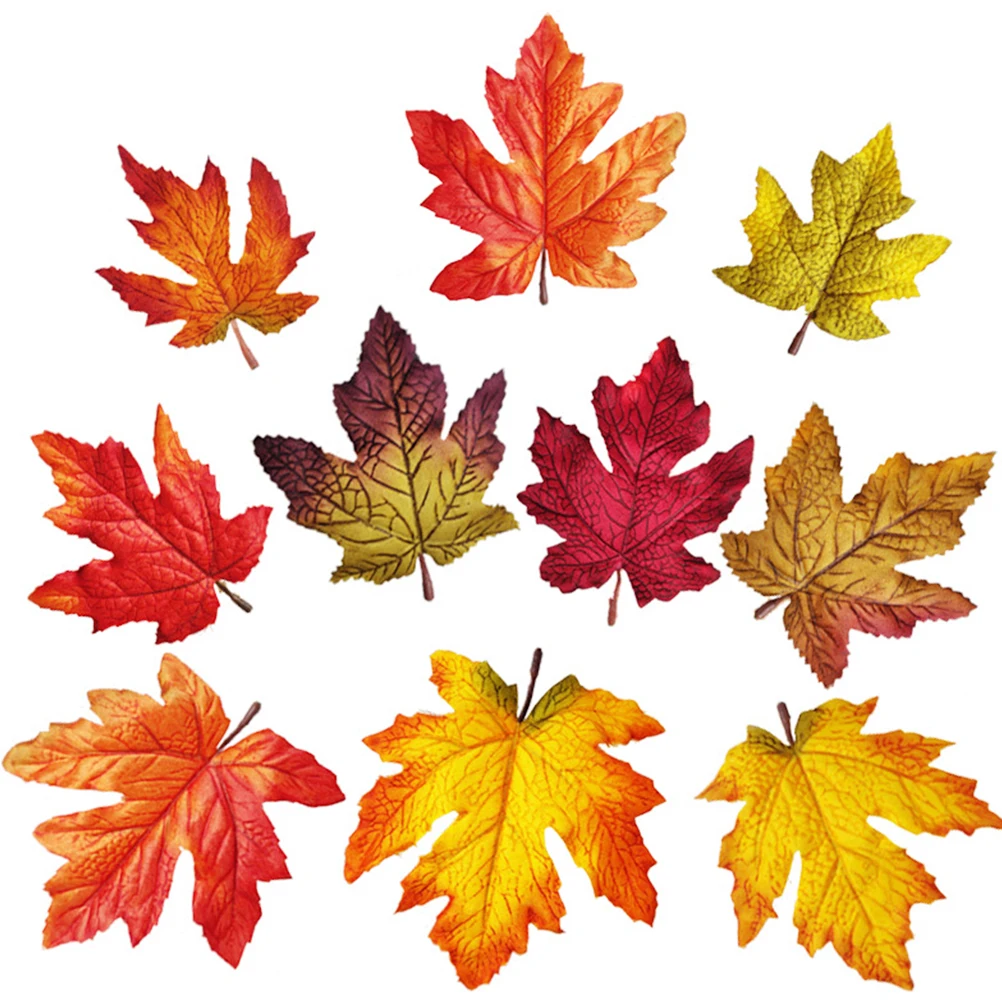 

40pcs Artificial Maple Leaf Decor FallLeaves Autumn Artificial Leaves PartyDecorations Halloween Birthday