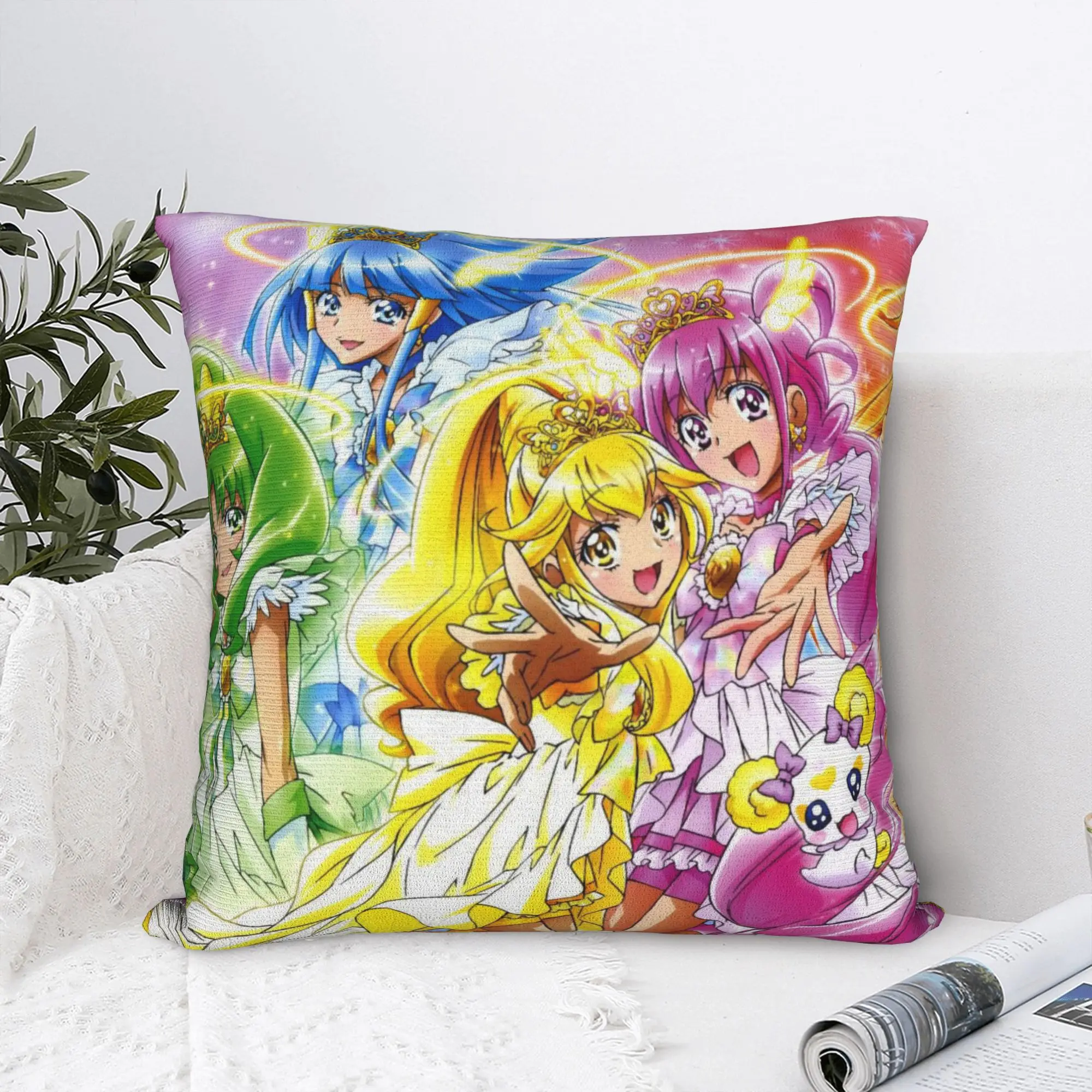 Pretty Cure Pillow Case  Custom Pillow Cover Kawaii Pillowcases For Living Room Bed Chair