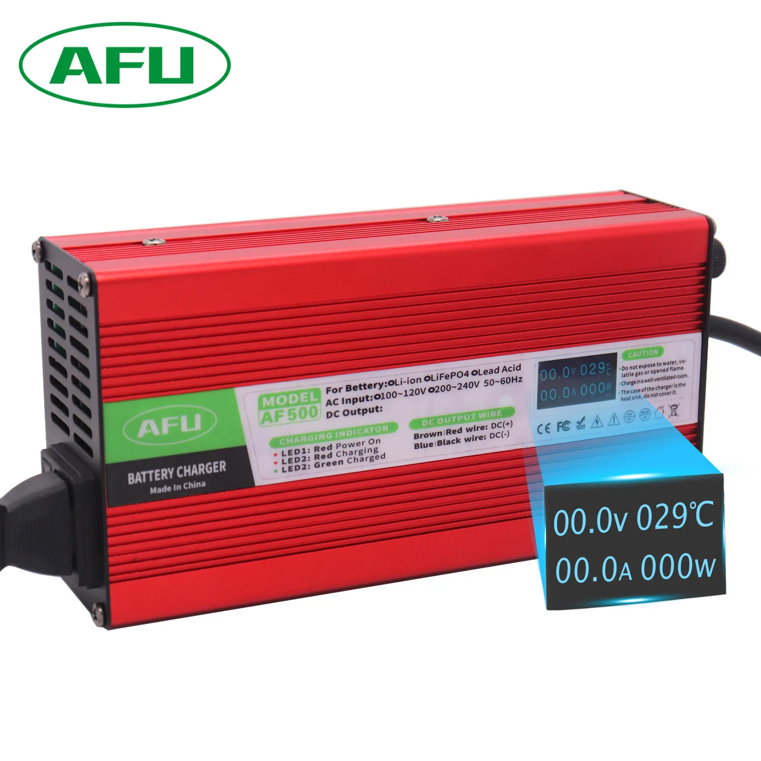 

43.8V 10A LiFePO4 Battery Smart Charger Used For 12S 36V 38.4V LiFePO4 Battery With Fan OLED Display Fast Charger