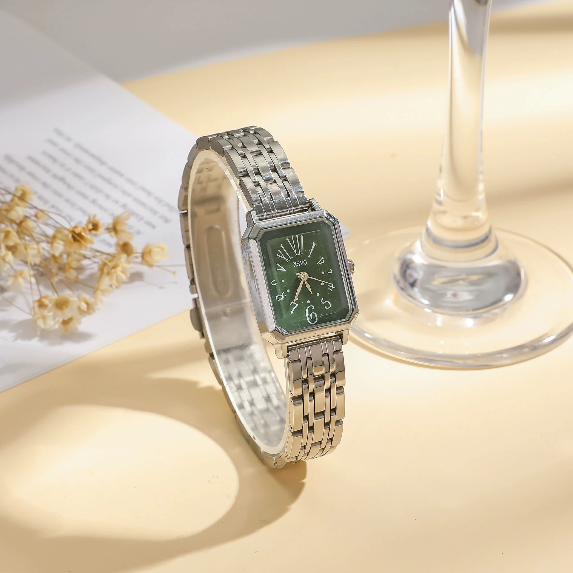 Fashion Women's Watches Casual Rectangular Dial Ladies Mechanical Watches Clock