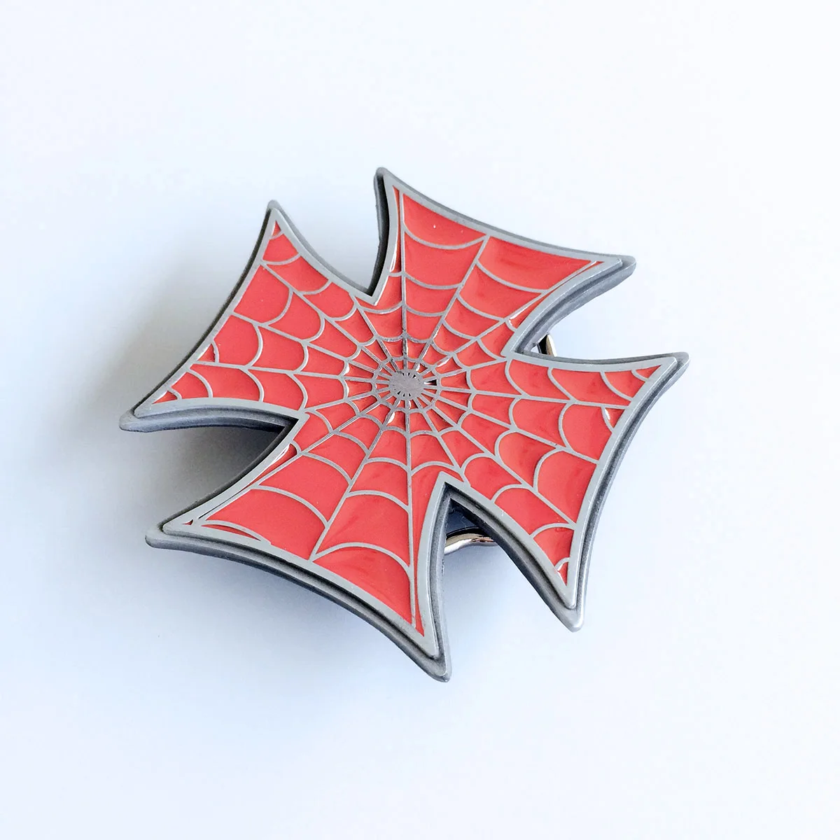 Red Enamel Cross Spider Web Belt Buckle Gurtelschnalle Boucle de ceinture BUCKLE-OC022 view 5