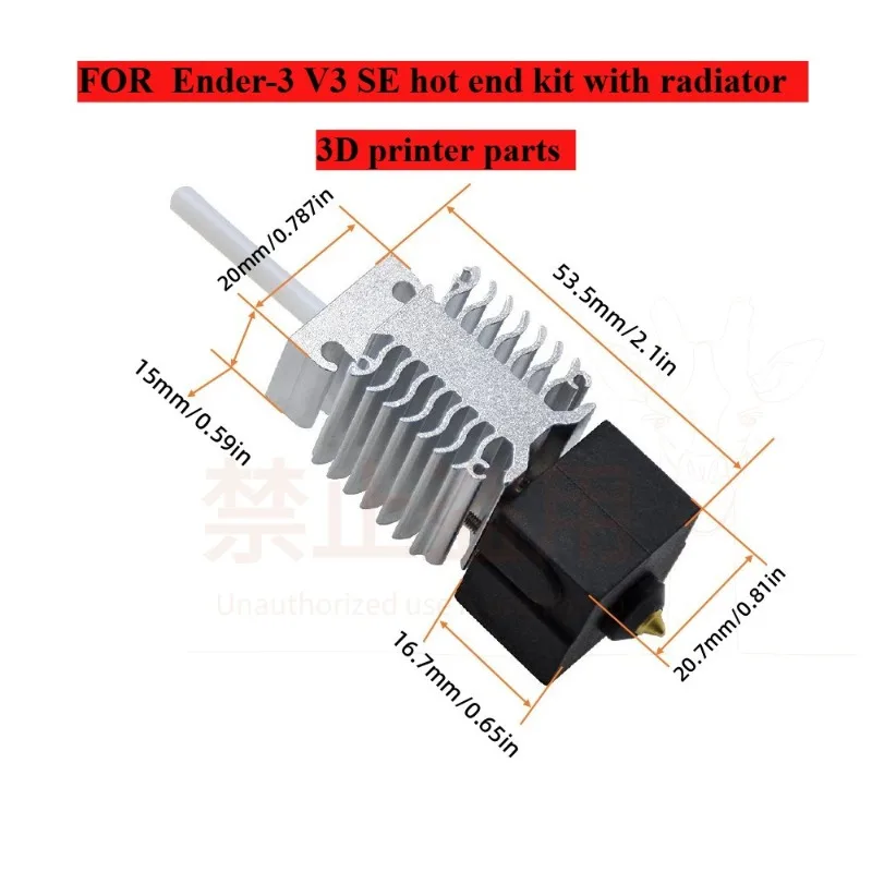 

3D Printer Accessories for Ender3 V3 SE Sprinkler Hot End Kit Full Extrusion Nozzle with Aluminum Radiator Block
