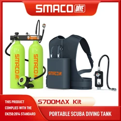 SMACO-Mini Scuba Tank Kit, 1.5 L, Dual Scuba Tank for 30-45 Minutes of Use, Portable, Oxygen Cylinder, Diving
