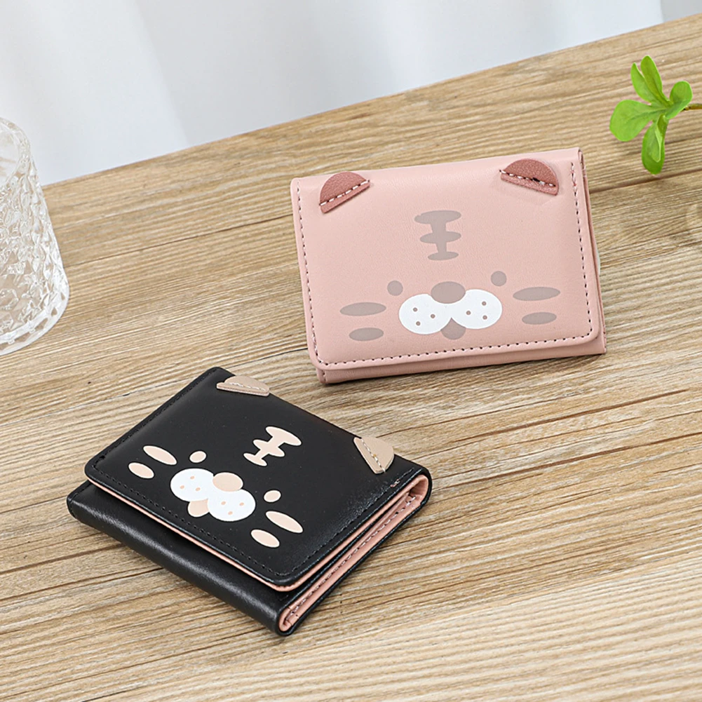 

Women Lovely Cartoon Tiger Trifold Wallet Multifunctional Lightweight Purse For Women Girls Female