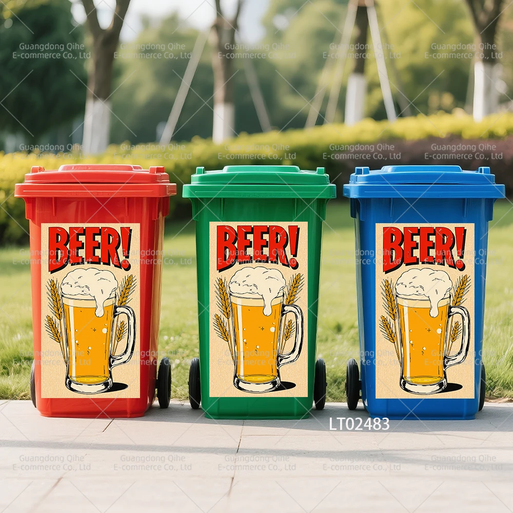 

【Waterproof Removable Sticker】3D Floral Beauty Vinyl, PVC Home Decoration, Self-Adhesive Trash Can Cover Art prullenbak sticker