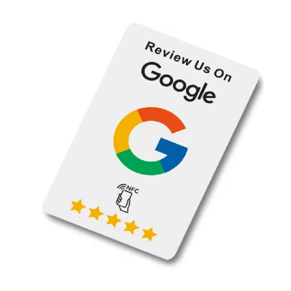 Wiederverwendbare Bewertungs-Tap-Karte für Google-Bewertungen, NFC-Karte 'Bewerten Sie uns auf Google', Verbessert SEO, Spart Zeit, Benutzerfreundlich, RFID