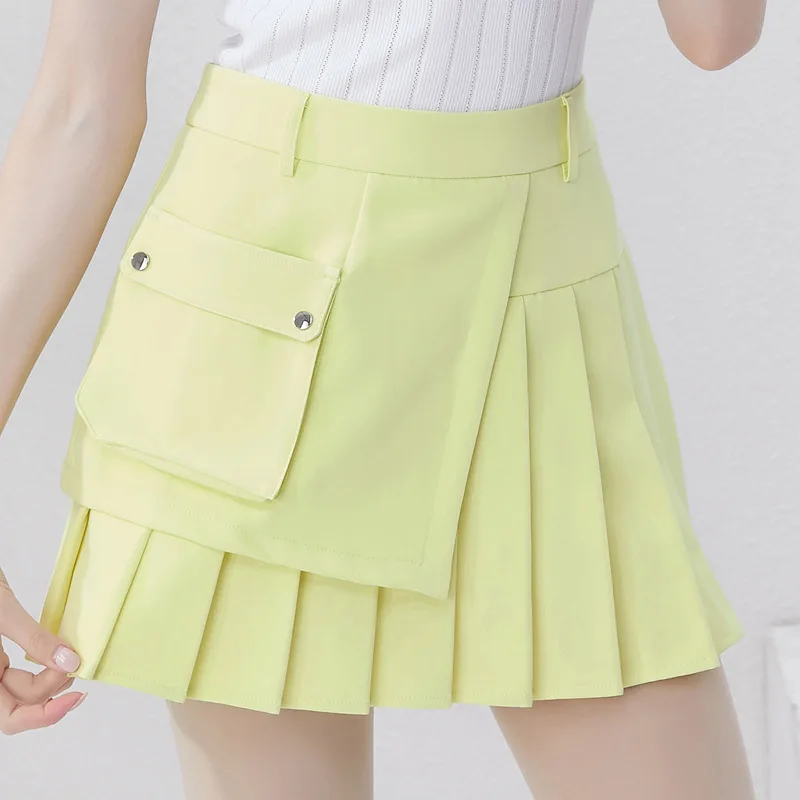 Spring/Summer Women's Golf Short Skirt Half Skirt Pleated Skirt High Waist Slim Fit Versatile Asymmetric Casual Sports