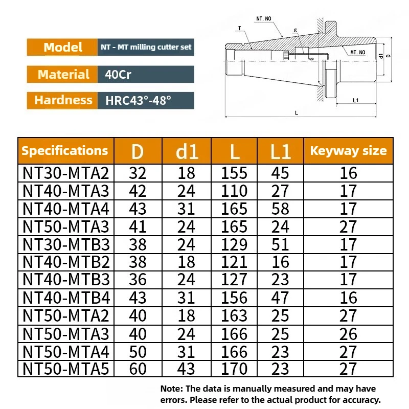 NT30 NT40 -MT2/MT3/MT4 Milling Machine Conversion Sleeve,Mohs Milling Cutter Sleeve,Mohs drill sleeve Drilling and Milling Dual