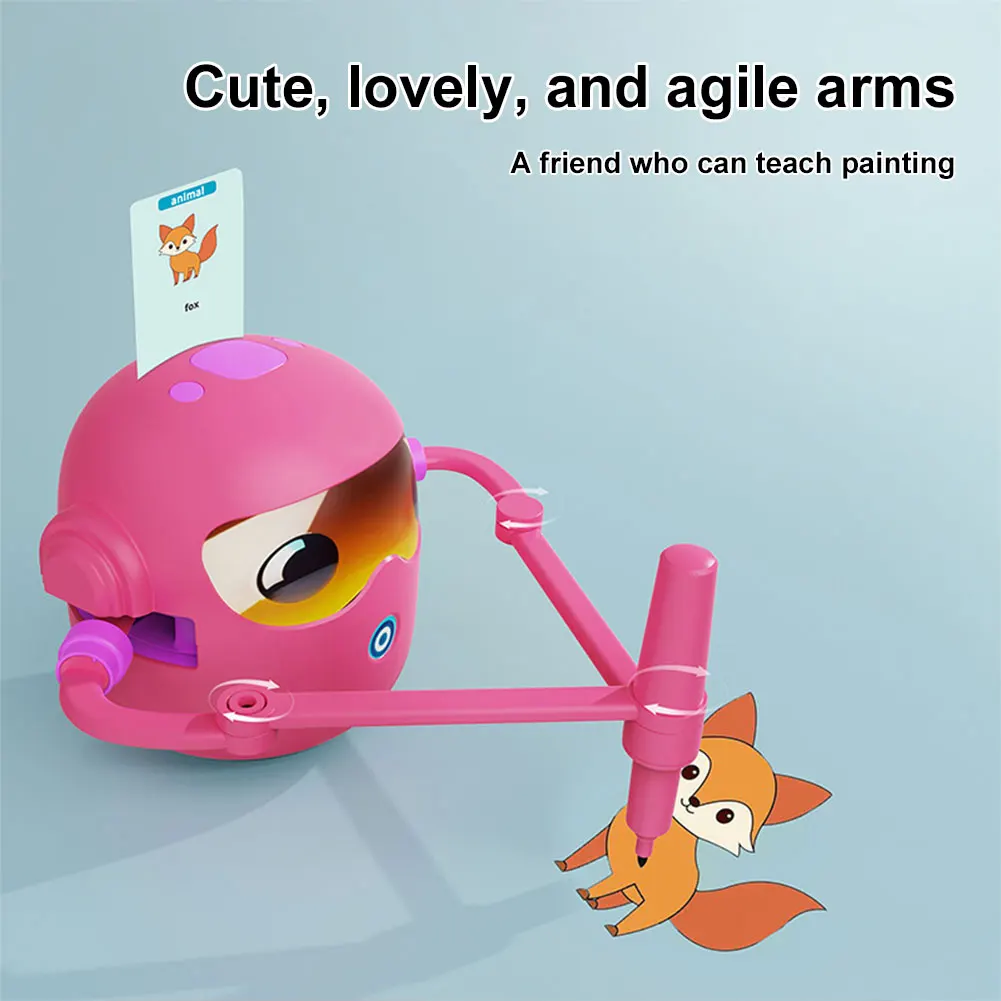 Kids Drawing Robot Early Educational Toys with 100 Cards Preschool Learning Activities Birthday Christmas Gifts for Boys Girls