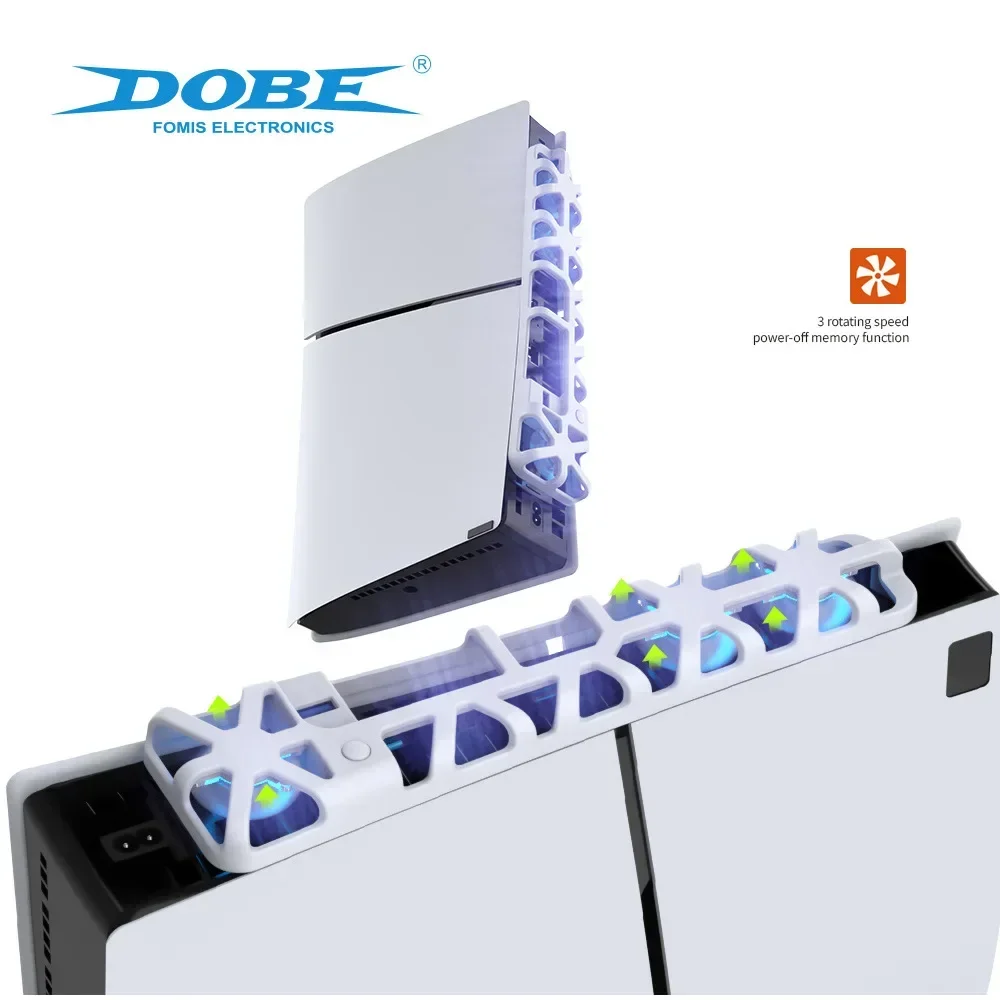 Kipas pendingin untuk PS5, kipas pendingin belakang Game USB 5V dengan lampu LED, aksesori Game PS Slim