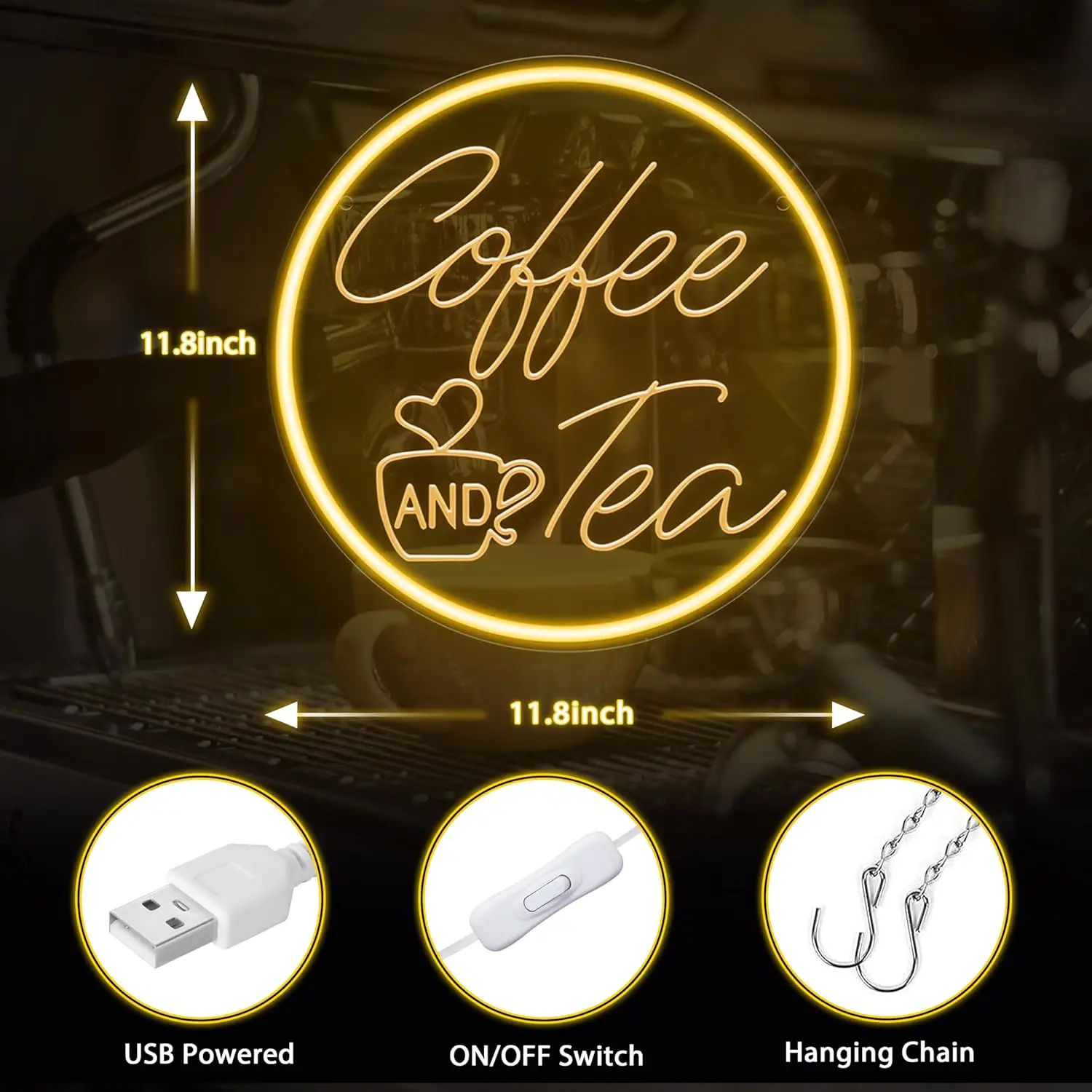 Letreros de neón para café y té, señal de luz LED para Estación de café, barra de té, los mejores regalos para entusiastas del té y café