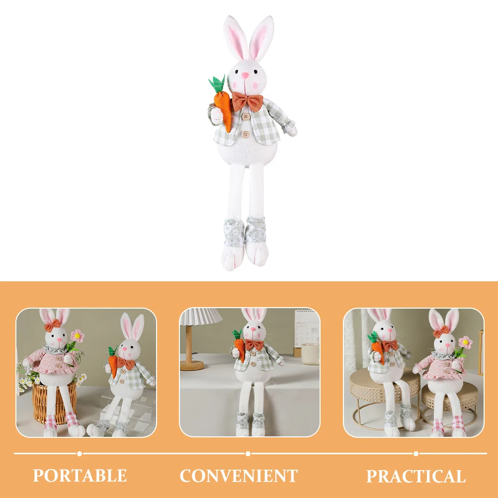 Coniglietto pasquale animale di peluche materiale morbido aspetto realistico tavolo divano libreria ornamento decorazione coniglietto pasquale