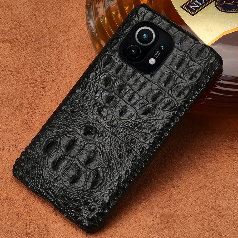 LANGSIDI Original Crocodile Luxury case For xiaomi 13 11 lite 10T Pro 10Ultra Redmi note 10 pro 5g genuine Leather fundas covers