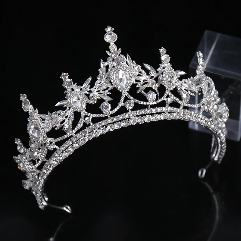 New 2022 Bridal Crown Wedding Headdress Silver Rhinestone Luxury Hair Ornament Hair Hoop Bridesmaid Hairband Women Paty Gift image 5